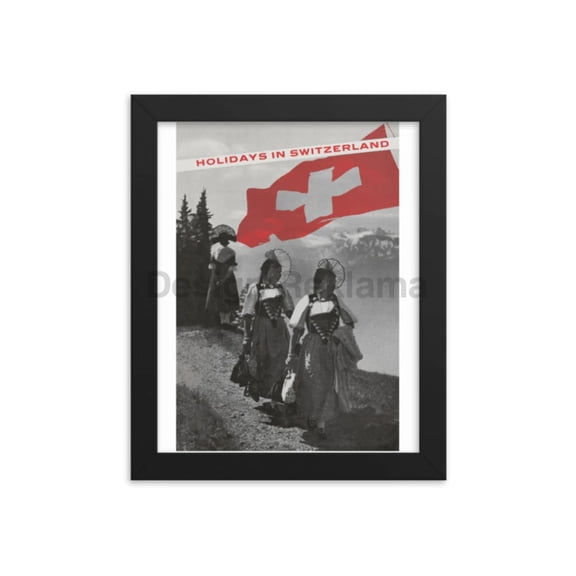 Holidays in Switzerland, 1939. Designed by Herbert Matter. Framed Vintage Travel Poster