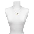 thumbnail image 3 of Delight Jewelry Goldtone Capital Letter - Y - Pebble Disc - - Love and Lock Charm Necklace, 18"+1", 3 of 4