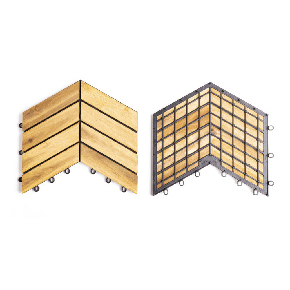 Home Cal Interlocking Deck Tile (Pack of 10, 12"x12") Acacia Hardwood