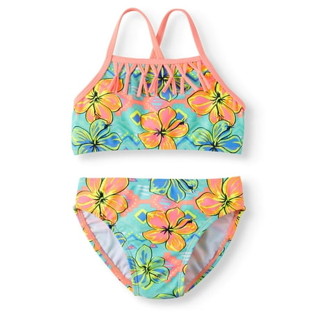Hibiscus Power Fringe Bikini Swimsuit (Little Girls & Big