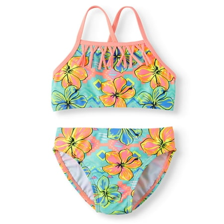 - Hibiscus Power Fringe Bikini Swimsuit (Little Girls & Big Girls)