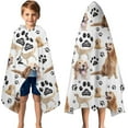 thumbnail image 3 of Golden Retriever Hooded Bath Towel，50"x30" for Ages 3 To 12 Kids, Quick Dry Lightweight Soft Microfiber Hood Beach Towel Cover Up for Kids, 3 of 7