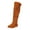 Brown, variant on Aayomet Boots For Women，Women's Closed Round Toe Knot Slouch Flat Heel Mid-Calf Boot