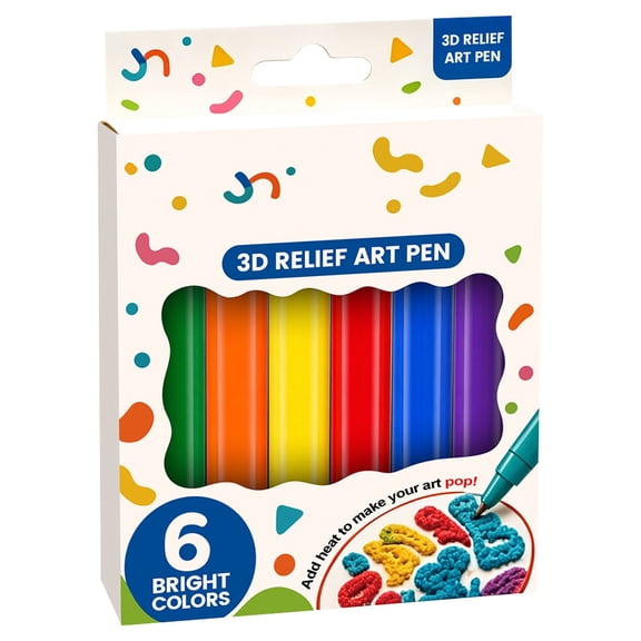 Bubble Puffy Pens 3D Art Kit, Popcorn Arts Markers, 3D Puff Drawing Set, 3D Relief Art Pen Craft Supplies