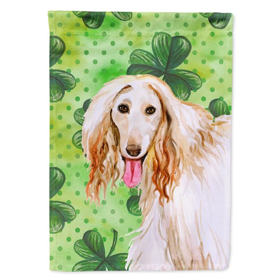 Carolines Treasures BB9876GF Afghan Hound St Patricks Flag Garden Size Small multicolor