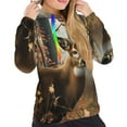 thumbnail image 5 of Yiaed American Wildlife Deer Forest Print Womens Casual Hoodies Crew Neck Long Sleeve Sweatshirts With Pocket Pullover Tops Women's Hooded Sweatshirt-Small, 5 of 5