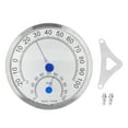 thumbnail image 1 of Round Thermometer Stainless Steel Waterproof Heat Resistant Thermometer Hygrometer for Outdoor with Holder, 1 of 14