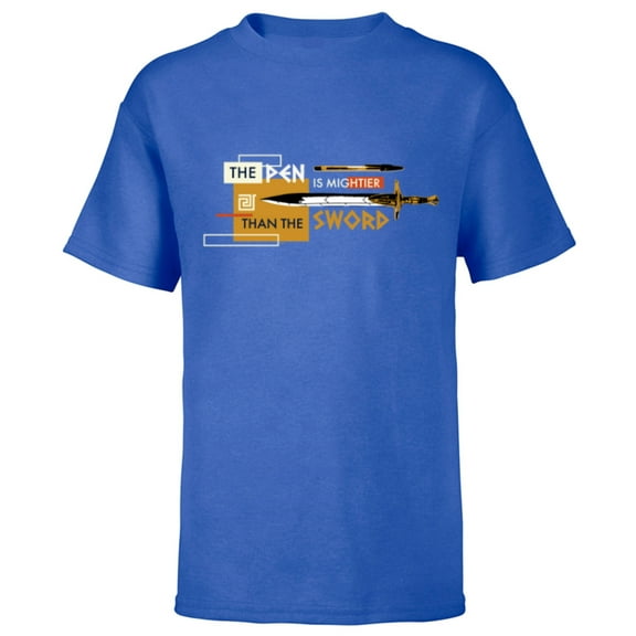 Disney Percy Jackson Riptide Pen is Mightier Than the Sword - Short Sleeve T-Shirt for Kids - Customized-Royal