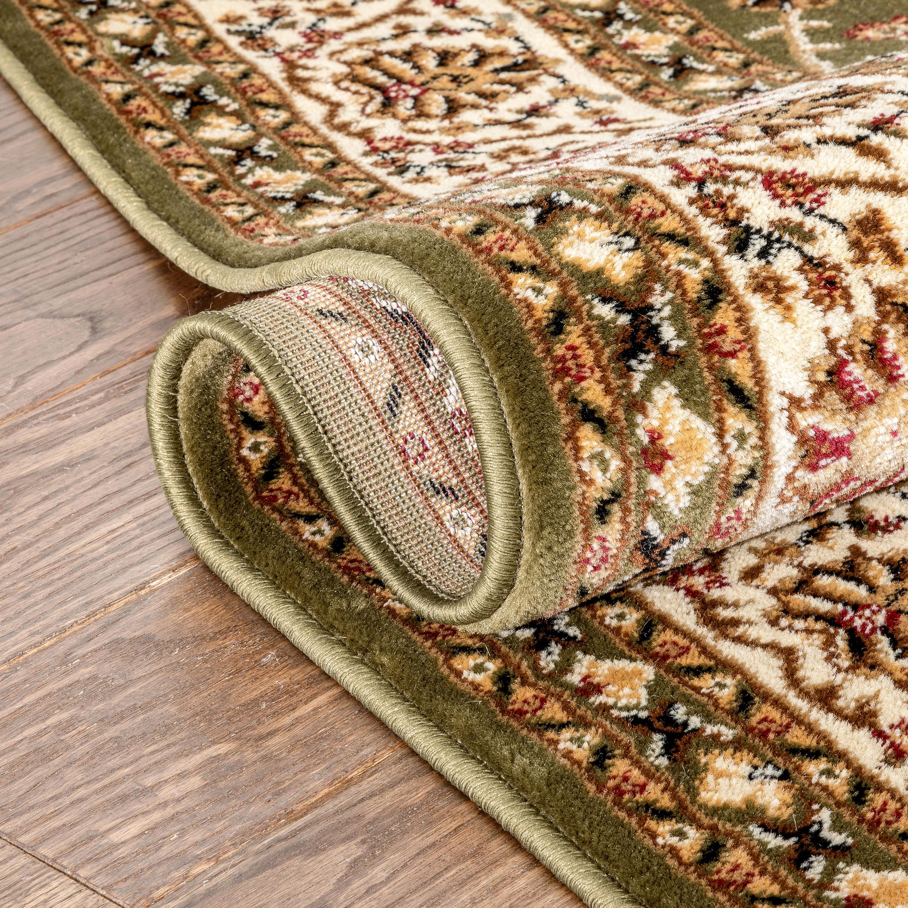 Well Woven Barclay Sarouk Traditional Oriental Panel Green 3'11" x 5'3" Area Rug