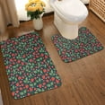 thumbnail image 2 of Honeii Strawberry Pattern Bathroom Anti-Skid Pad Bathroom Mat Vintage Seamless Pattern Not-Slip Toilet Rug Set, 2 of 6