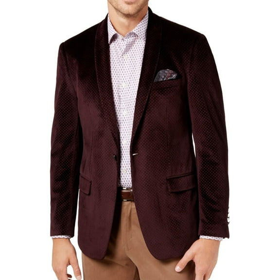 Tallia Mens Slim-Fit Blazer Jacket, Red, 38 Regular