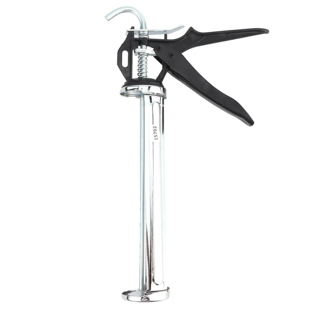 Pistola de calafateo de acero inoxidable con marco giratorio cilíndrico y mango de presión, herramienta de llenado 15702