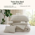 thumbnail image 2 of Twin Comforter Set, 3 Pieces Soft Pinch Pleat Beige Bedding Set for All Season, 2 of 6