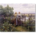 thumbnail image 1 of Ceramic Tile Mural-Daniel Ridgway Knight Garden Custom Tile Mural 2. 60" w x 48" h using (20) 12 x 12 ceramic tiles, 1 of 3