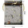thumbnail image 5 of 100 Pieces Moon Star Organza Jewelry Candy Bags, 2.7x3.5 Inch Sheer  Organza Pouch Small Gift Bags with Drawstring for Wedding Party Favors, 5 of 6