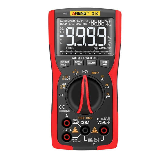 ANENG Q10 probador eléctrico 9999 cuenta amperios voltímetro voltaje corriente resistencia
