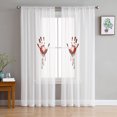 thumbnail image 3 of Sheer Curtains 72 inches Long, Halloween Scary Blood Fingerprints Light Filtering Sheer Window Curtains Rod Pocket Voile Drapes for Bedroom Living Room, 52"W x 72"L 2 Panels, 3 of 7
