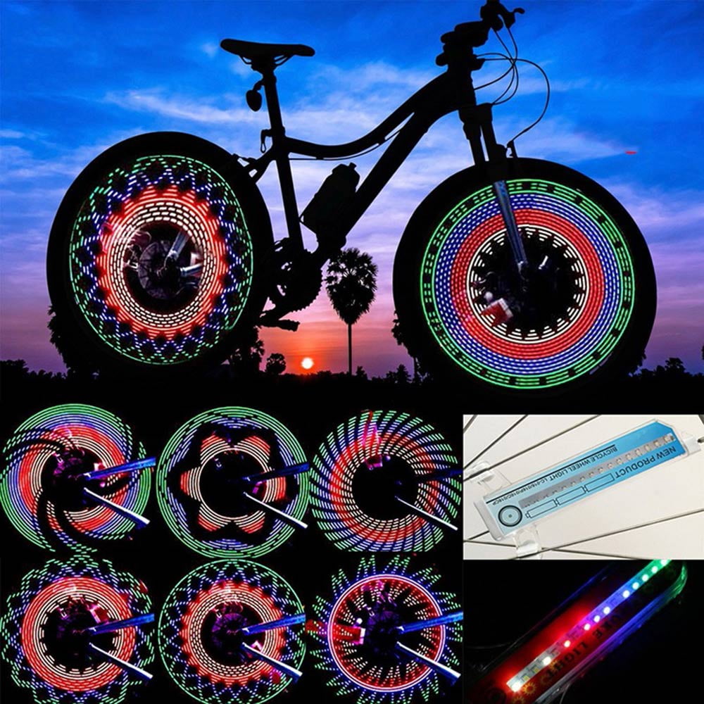 colorful bike lights