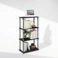 thumbnail image 1 of Furinno Turn-N-Tube 4-Tier Multipurpose Shelf Display Rack, Shelving Unit, Bookcase, Black/Grey, 1 of 6
