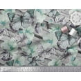 thumbnail image 3 of Soimoi Green Cotton Duck Fabric Stripe,Floral & Butterfly Printed Fabric 1 Yard 42 Inch Wide, 3 of 3
