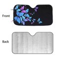 thumbnail image 4 of 1pc Black Background Blue Butterfly Print Car Sun Visor For Windshield Blocks UV Rays Visor Protector Foldable Sun Shield Keeps Cool,51" x 27.5", 4 of 5