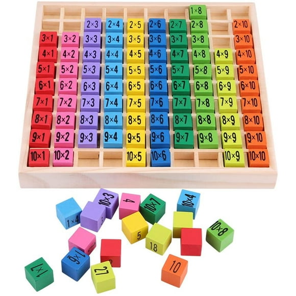 10x10 Wooden Multiplication Table Math Educational Wooden Toys Multiplication Table Baby Block Puzzle Game