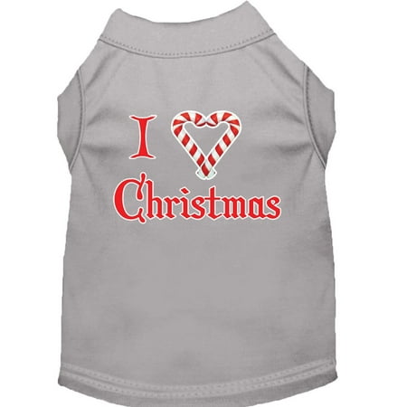 Christmas Screenprinted Dog Shirt, "I Heart Christmas"