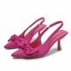 thumbnail image 3 of Correas de Tacón para Tacones Altos de Satén Punteado Pie Slingbacks, Tacones Altos de las Mujeres Abrir la Espalda Color Sólido, 3 of 5
