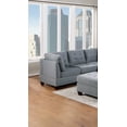thumbnail image 4 of Gray Fabric Tufted Cushion 6pcs Sectional Sofa Set 3x Corner Wedge 2x Armless Chairs 1x Ottoman Couch Living Room Furniture, 4 of 10