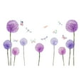 thumbnail image 1 of Pegatinas de pared de diente de león púrpura, calcomanías de pared de flores de mariposa, habitación de niños, niñas de jardín de infantes, sala de estar, decoración de pared, 1 juego JM, 1 of 5