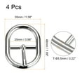 thumbnail image 2 of Uxcell 4Pack 0.98" Single Prong Belt Buckle Oval Center Bar Buckles for Leather Craft, Silver, 2 of 7