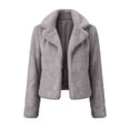 thumbnail image 5 of Msgweeeg Womens Light Jacket Short Cropped Jacket Long Sleeve Collar Pockets Plush Warm Tops Winter Cozy Outerwear Women's Fall Fashion XS-XL, 5 of 7
