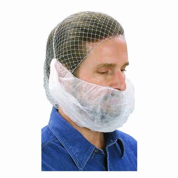 Beard Restraint Cover, Polypropylene, Universal Size, White, 100PK
