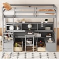 thumbnail image 3 of DECMAY Twin Loft Bed With Storage Shelves, Drawers, Seat And Desk For Grey Color, 3 of 15