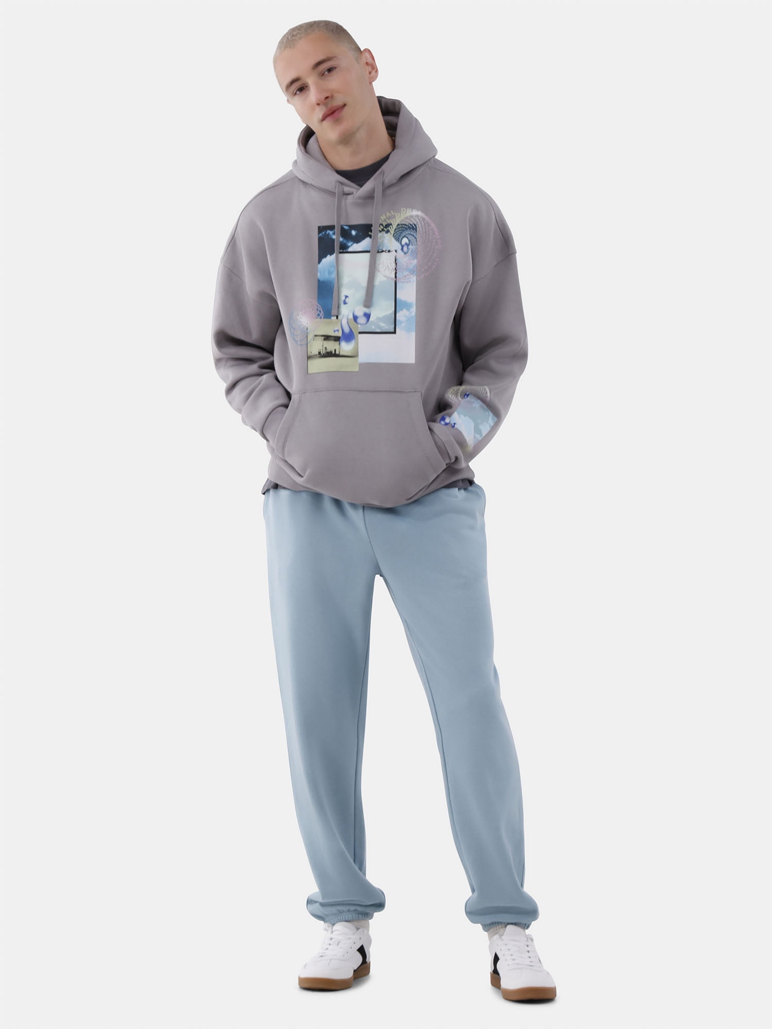 (2 pack) No Boundaries All Gender Soft Fleece Jogger Pants, 30" Inseam, Men's and Big Men's