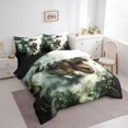 thumbnail image 3 of Manfei Wildlife Dinosaur 7-Piece Twin Bedding Sets,Jungle Animal Bedding Comforter Set,Botanical Plants Breathable Sheet Sets,Microfiber Boys Bedroom Decor,Reversible, 3 of 8