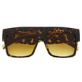 thumbnail image 2 of grinderPUNCH Chain Temple Gold Plastic Oversized Flat Top Celebrity Sunglasses, 2 of 5