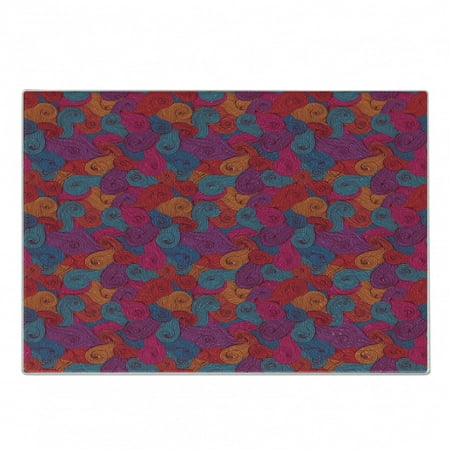 

Abstract Cutting Board Hand Drawn Style Waves Spirals Doodle Swirling Curly Lines Psychedelic Design Decorative Tempered Glass Cutting and Serving Board Small Size Multicolor by Ambesonne