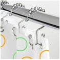 thumbnail image 3 of Shower Curtain Rings Hooks - Chrome Finish - Premium 18/8 Stainless Steel - Double Hooks, 3 of 9