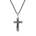 thumbnail image 4 of HOOUN Mens Fashion Cross Pendant Stainless Steel Necklace For Holiday Gifts 24'' chain-Silver, 4 of 8