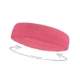 thumbnail image 4 of COUVER Unisex Long Terry Cotton Athletic Head Sweatband Sports Style 3 Pack, Solid Pink, 4 of 7