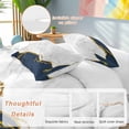 thumbnail image 2 of 3 Piece Navy Blue Gold Marble Duvet Cover Set Queen Size,Microfiber Comforter/Quilt Cover with Corner Ties and 2 Pillowcases,Modern Abstract Marble Crack Texture Soft Bedding with Zipper Closure, 2 of 8