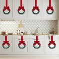 thumbnail image 6 of Yucurem 5.1 Inch Mini Christmas Cabinet Wreath, 12PCS Small Christmas Kitchen Wreaths with Bow Ribbon for Xmas Window Door Chair Fireplace Table Centerpiece Indoor Outdoor Decor, 6 of 6