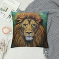 thumbnail image 2 of COMIO  Throw Pillow Cover Art Wild Lion Square Pillowcases Animal Furry Mammal Predator Palette Mane Expressive Feline Modern Cushion Cover Home Decor, 2 of 5