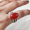 thumbnail image 5 of Natural Red Onyx Ring, Red Onyx Gemstone Ring, December Birthstone, 3 Twisted Band, 925 Sterling Silver, Womens Ring, Christmas, Thanksgiving, Handmade, Statement Jewelry, Natural Gemstone Ring, 5 of 7