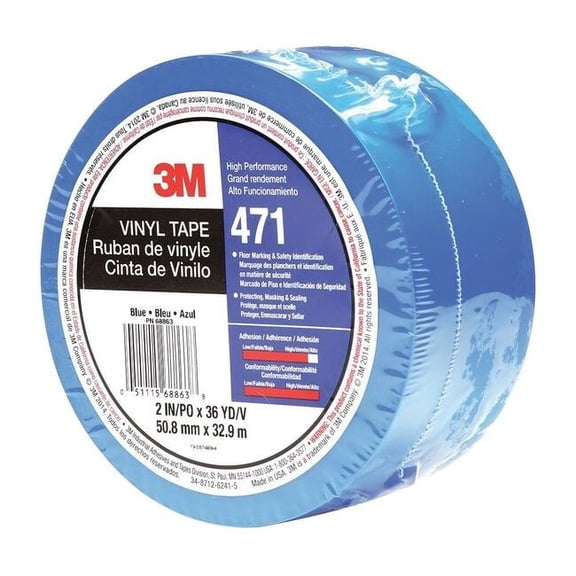3m Floor Tape,Blue,2 inx108 ft,Roll 471