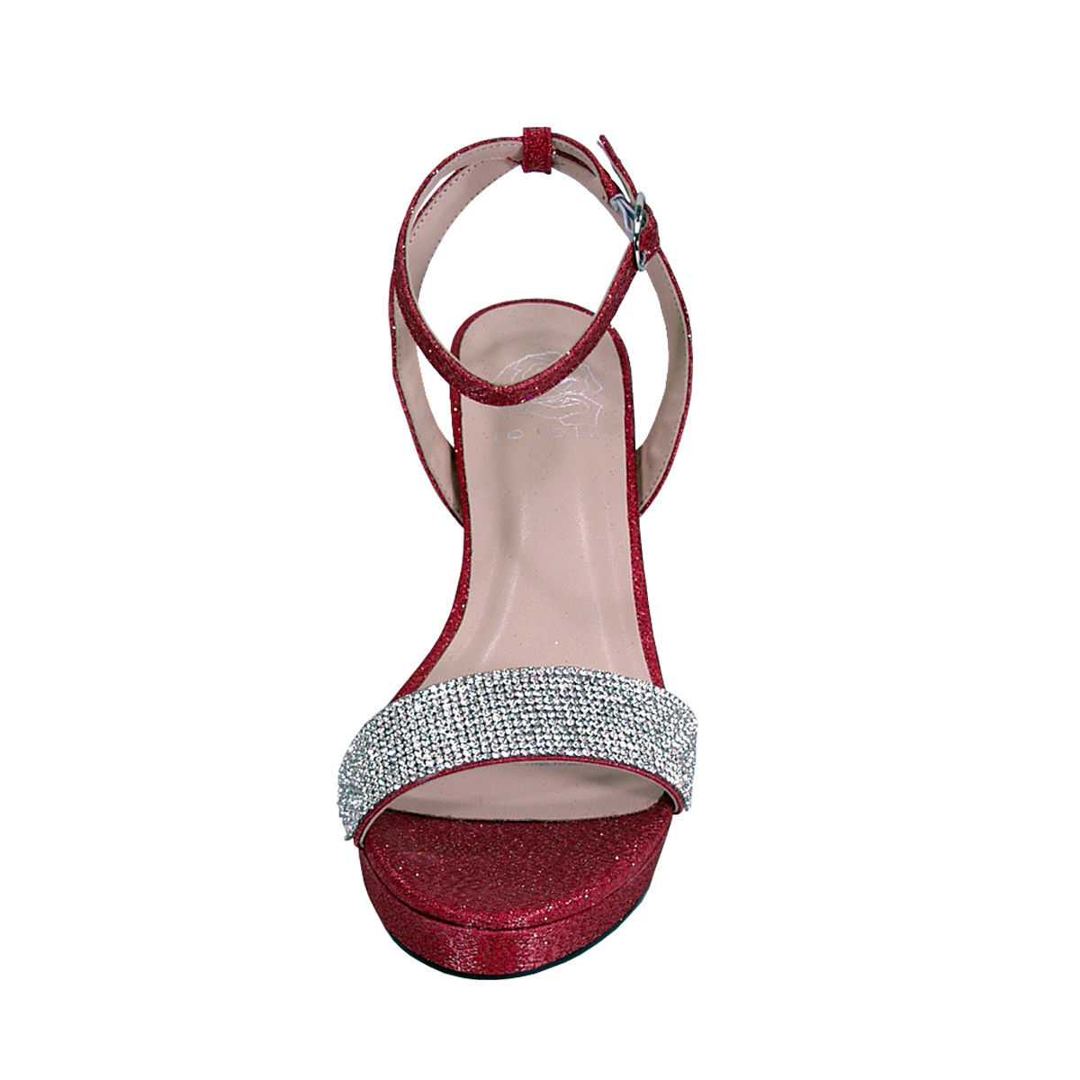 FLORAL Maria Women Extra Wide Width Stunning Rhinestone Strap Party Dressy Heeled Sandals