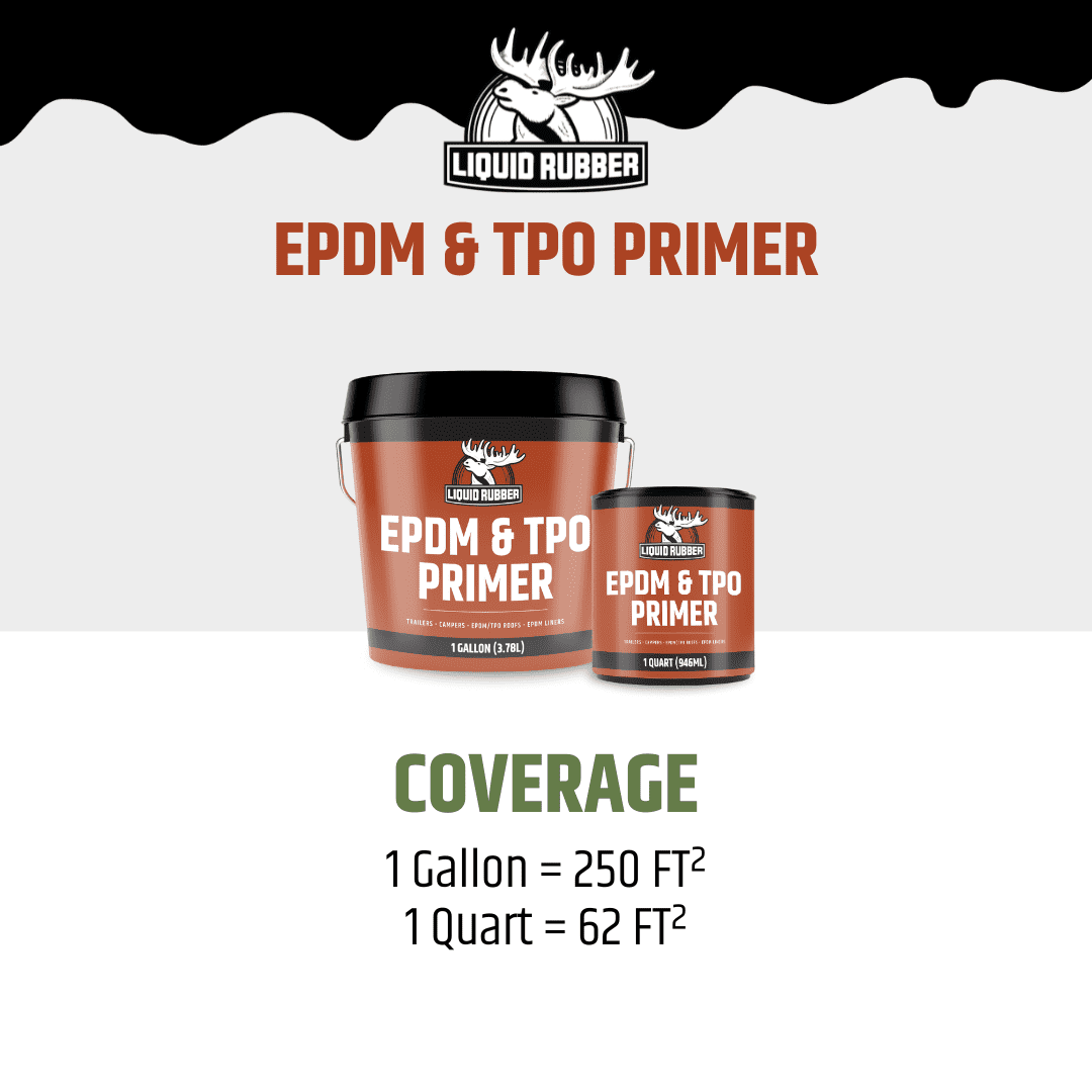 Liquid Rubber EPDM And TPO Clear Primer, Rubber RV Roofing Coating, 1 Gallon, 250 Sq ft Coverage