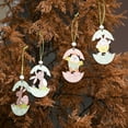 thumbnail image 4 of Biplut 2Pcs/Set Happy Easter Pendant Lovely DIY Decorative Easter Wooden Egg Pendant for Celebration (Type 7), 4 of 13