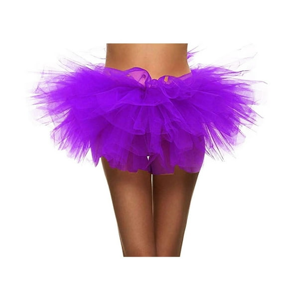 RUTAYY Women Layered Skirt 5 Layer Performance Tutu Dress With Detachable Hood Solid Color Flowy Swing Pleated Beach Skirts